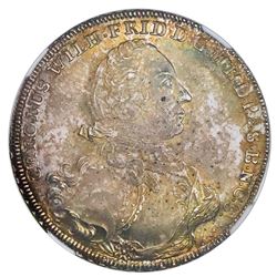 Brandenburg-Ansbach (German States), 2/3 thaler, Karl Wilhelm Friedrich, 1753G, date in exergue, NGC