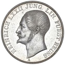 Reuss-Lobenstein-Ebersdorf (German States), 2 taler, 1847-A, Heinrich LXXII, NGC AU 55.