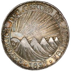 Guatemala (Central American Republic), 8 reales, 1827M, PCGS AU53.