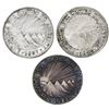 Image 1 : Lot of three Guatemala (Central American Republic) 8 reales: 1837BA, 1839MA, 1842MA.