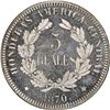 Image 1 : Honduras (struck at the Paris mint), copper-nickel proof 5 reales pattern, 1870-TASSET, President Me