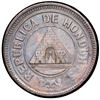 Image 1 : Honduras, bronze 1 centavo, 1889, medal rotation, NGC AU 50 BN, ex-O'Brien.