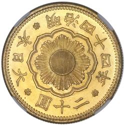 Japan, gold 20 yen, emperor Mutsuhito (1852-1912), Meiji year 44 (1911), NGC MS 64+.