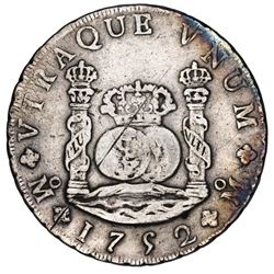 Mexico City, Mexico, pillar 8 reales, Ferdinand VI, 1752MF.