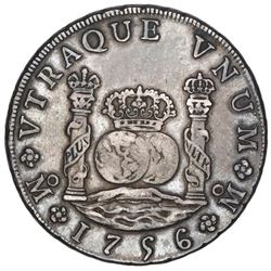 Mexico City, Mexico, pillar 8 reales, Ferdinand VI, 1756MM.