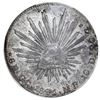 Image 1 : Guadalupe y Calvo, Mexico, cap-and-rays 8 reales, 1845MP, small round cap / round tail variety (rare