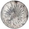 Image 1 : Guadalupe y Calvo, Mexico, cap-and-rays 8 reales, 1851MP, rare, PCGS AU detail / cleaned.