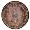 Image 1 : Michoacan, Mexico, bronze 1/4 real token, 1847, Hacienda San Rafael, rare.