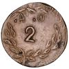 Image 1 : Jalisco, Mexico, bronze 2 almudes token, Apoloni Ochoa, ca. 1890.