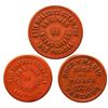 Image 2 : Lot of three Nuevo Laredo, Mexico, orange vulcanite boat passes (ca. 1900): 1 real / 12-1/2 centavos