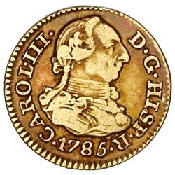 Madrid, Spain, gold bust 1/2 escudo, Charles III, 1785DV.