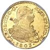 Image 1 : Madrid, Spain, bust 2 escudos, Charles IV, 1803FA, NGC MS 63, "top pop."