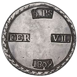 Tarragona, Spain, 5 pesetas, Ferdinand VII, 1809.