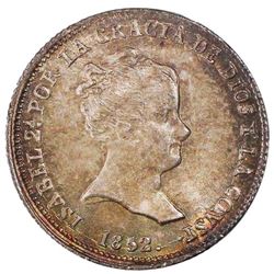 Seville, Spain, 1 real, Isabel II, 1852RD, PCGS MS65+.