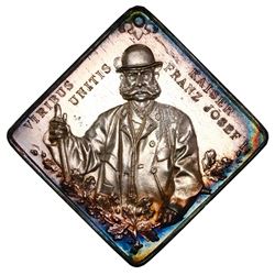 Austria, silver shooting medal klippe, 1893, Franz Joseph I, Lower Austrian shooting competition in 
