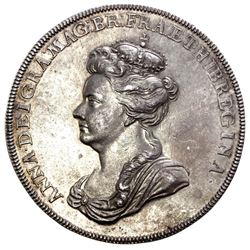 London, England, silver medal, Anne, 1702, defeat of French and Spanish at Vigo Bay, Spain, by J. Cr