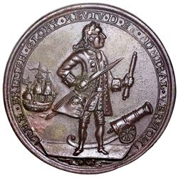 Great Britain, copper-alloy Admiral Vernon medal, 1739, Porto Bello, Vernon and icons, ex-Adams.