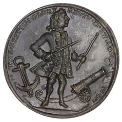 Great Britain, small-size copper-alloy Admiral Vernon medal, 1739, Porto Bello, Vernon and icons, ex