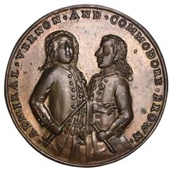 Great Britain, copper-alloy Admiral Vernon medal, 1739, Porto Bello, Vernon and Brown, ex-Adams.