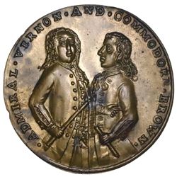 Great Britain, copper-alloy Admiral Vernon medal, 1739, Porto Bello, Vernon and Brown, ex-Adams.