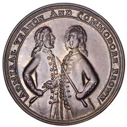 Great Britain, copper-alloy Admiral Vernon medal, 1739, Porto Bello, Vernon and Brown, ex-Adams.