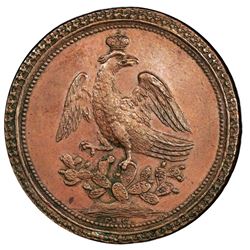 Toluca, Mexico, bronze proclamation medal, Iturbide, 1822, PCGS AU58.
