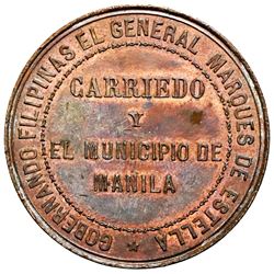 Manila, Philippines, bronze medal, Alfonso XII, 1882, inauguration of the potable water works in Man
