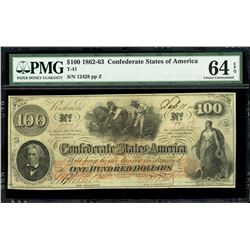 Richmond, Virginia, Confederate States, $100, Sept. 11, 1862, serial 12428, plate position Z, PMG Ch