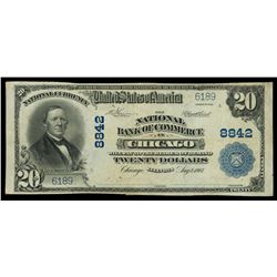 Chicago, Illinois, USA, National Bank of Commerce, $20, series of 1902, plain back, charter 8842, se