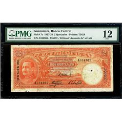 Guatemala, Banco Central, 2 quetzales, 13-4-1928, serial A334305 / 335052, without  Acuerdo de  at l