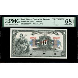 Lima, Peru, Banco Central de Reserva, specimen 10 pesos, 15-11-1946, series C36, PMG Superb Gem UNC