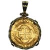 Image 2 : Seville, Spain, 1 escudo, Charles-Joanna, assayer * to left, mintmark S to right, mounted cross-side