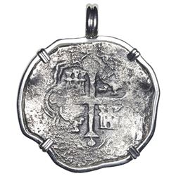 Mexico City, Mexico, cob 8 reales, Philip IV, assayer not visible, ex-"Lucayan Beach wreck" (ca. 162