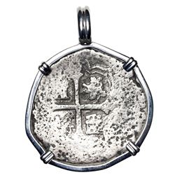 Mexico City, Mexico, cob 4 reales, Philip IV, assayer not visible, ex-"Lucayan Beach wreck" (ca. 162