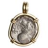 Image 2 : Corinth, Corinthia, AR stater, 330-300 BC, "pegasus," mounted pegasus-side out in 14K gold bezel.