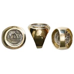 Roman Republic, AR denarius, Julius Caesar, military mint traveling with Caesar, ca. 49 BC, mounted