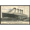 Image 1 : Postcard showing the Titanic (sunk in 1912), with original signatures of four survivors of the wreck