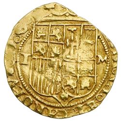 Toledo, Spain, cob 1 escudo, Charles-Joanna, assayer M to right, mintmark T to left.