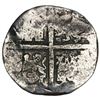 Image 2 : Seville, Spain, cob 8 reales, Philip II, assayer not visible, cut down to 4R size.