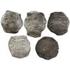 Image 1 : Lot of five Mexico City, Mexico, cob 8 reales, Philip IV, assayer P (where visible).