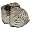 Image 1 : Clump of two Potosi, Bolivia, cob 1R, one shield-type and the other dated 1679C.