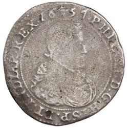 Brabant (Brussels mint), Spanish Netherlands, portrait ducatoon, Philip IV, 1657, ex-Jones.