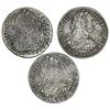 Image 1 : Lot of three Mexico City, Mexico, bust 8 reales, Charles III, as follows: 1779FF, 1781FF and 1785FM.