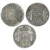 Image 2 : Lot of three Mexico City, Mexico, bust 8 reales, Charles III, as follows: 1779FF, 1781FF and 1785FM.