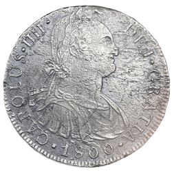 Lima, Peru, bust 8 reales, Charles IV, 1800IJ.