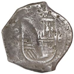 Mexico City, Mexico, cob 8 reales, Philip IV, assayer P, with chopmarks and test-marks as from circu