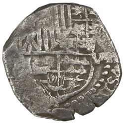 Potosi, Bolivia, cob 8 reales, Philip III, assayer not visible (T, ca. 1621), quadrants of cross and