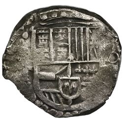 Potosi, Bolivia, cob 8 reales, Philip IV, assayer T (ca. 1628).