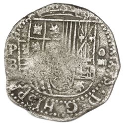 Potosi, Bolivia, cob 4 reales, Philip II, assayer B (3rd period).