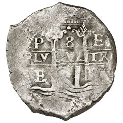 Potosi, Bolivia, cob 8 reales, 1671E.